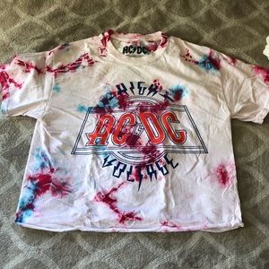 Tie Dye AC/DC Crop Tee